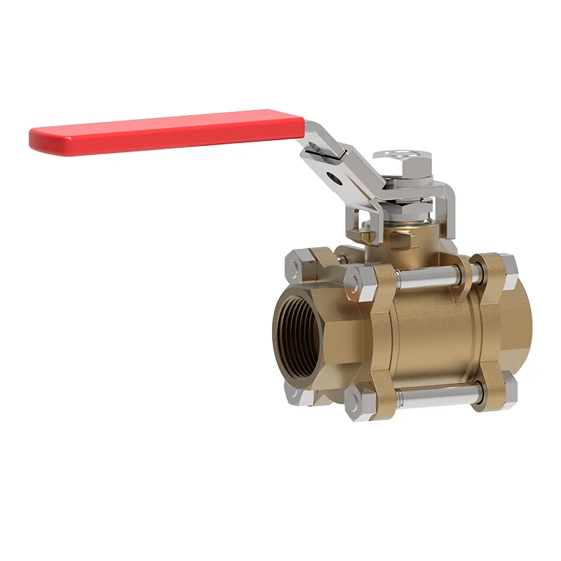 Bronz üç parçalı NPT bilyalı valf