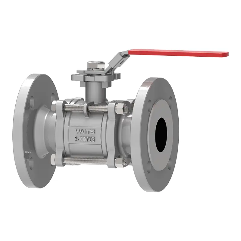 3 Pcs Flange Floating Ball Valve