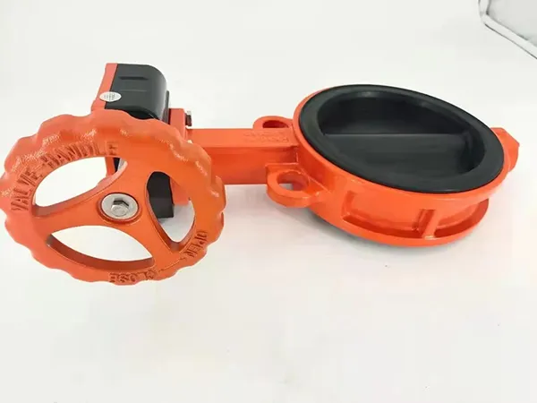 Lever Wafer Concentric Butterfly Valve Rubber Lined Disc